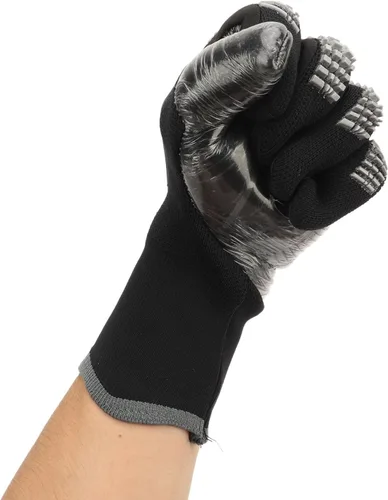 Vista 8 de Qiilu Guantes de fútbol de látex para portero de fútbol, guantes de portero para competición de fútbol, látex negro transpirable, guantes de portero