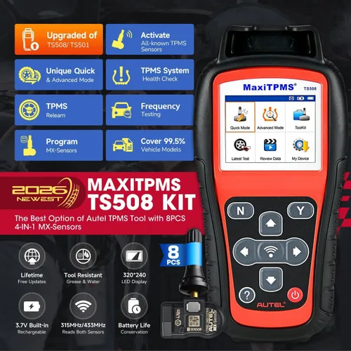 Vista 2 de Autel MaxiTPMS TS508WF KIT Herramienta de programación TPMS, con $300 8PCS Sensor y 4PCS válvulas, 2026 WiFi Ver de TS508 TS501 PRO TS408S TS601