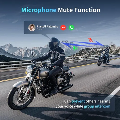 Vista 4 de Fodsports M1-S PLUS - Auriculares Bluetooth para motocicleta con intercambio de música, silencio de micrófono, FM, potente batería de 900 mAh