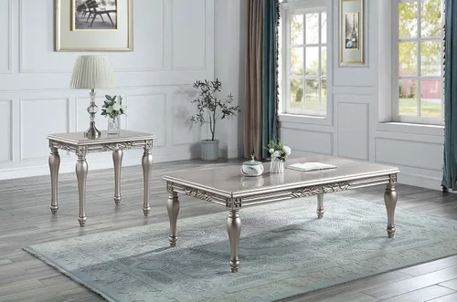 Vista 5 de Mesa de centro rectangular Acme Pelumi en platino