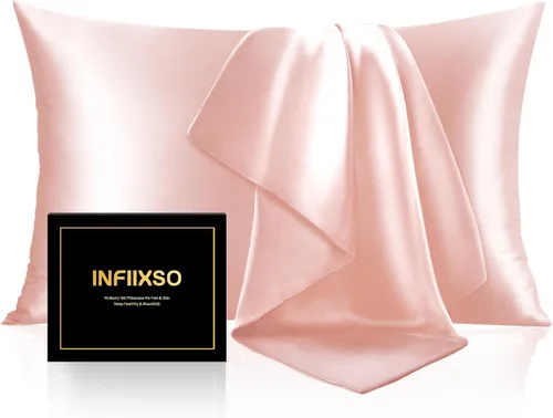 Vista 19 de INFIIXSO Funda de almohada de seda de morera, para cabello y piel, tamaño estándar, cremallera oculta, 20 x 26 pulgadas, suave y refrescante
