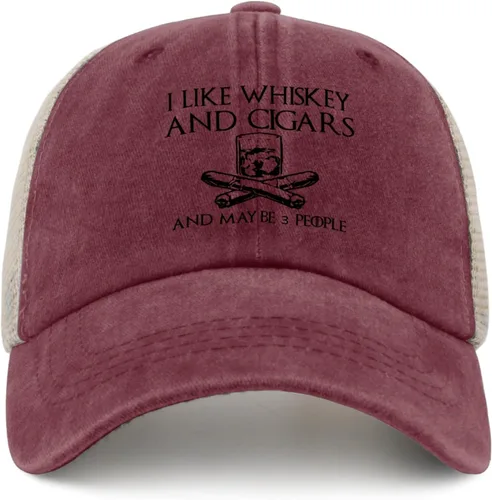Vista 96 de Philysonic Funny Hat I Like Whisky and Cigars and Maybe 3 People Sombreros para Hombres Gorras de Béisbol Gorras Ajustables