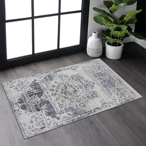 Vista 47 de NAAR PAYAS - Alfombra de área de 2 x 3 pies, diseño geométrico beige para sala de estar, dormitorio y comedor