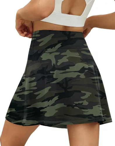 Vista 4 de LouKeith Faldas de tenis para mujer, plisadas, cruzadas, de cintura alta, atléticas, para entrenamiento, golf, faldas con bolsillos cortos