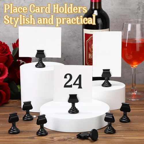Vista 18 de Kathfly 24 soportes para números de mesa, clip de metal para tarjetas