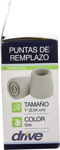 Vista 4 de Drive Medical Puntas de repuesto para bastones, andadores y comodidades, gris