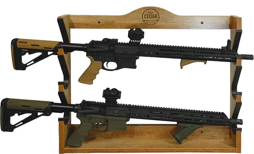 Vista 3 de Old Cedar Outfitters Soporte de pared para armas largas, rifles y escopetas con mangas protectoras, tres capacidades