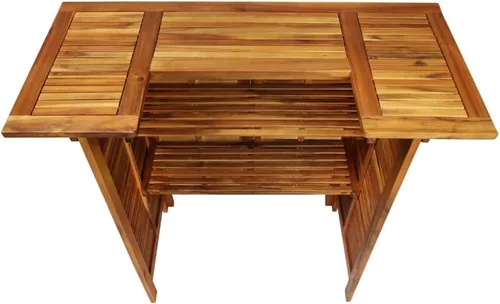 Vista 6 de vidaXL Mesa de bar 43.3"x19.7"x41.3" Madera maciza de acacia