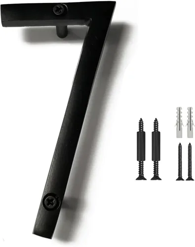 Vista 36 de NACH Números de casa flotantes, números de casa negros de aluminio de 4 pulgadas para exteriores - Número 0, números de puerta con accesorios