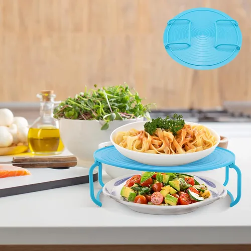 Vista 8 de Estante de placa de microondas, bandeja de vapor de plástico multifuncional, rojo, accesorio de cocina para hornear en capas