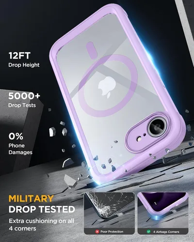 Vista 524 de Miracase Serie de vidrio para iPhone 11 de 6.1 pulgadas, funda protectora de cuerpo completo resistente mejorada con protector de pantalla de vidrio