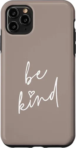 Vista 13 de Be Kind - Funda para iPhone 17, diseño de frase inspiradora positiva (marrón topo)