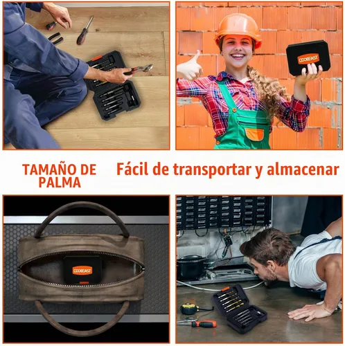 Vista 6 de Juego de extractor de tornillo de 11 piezas,Broca de mano izquierda,Kit extractor de tornillo de perno