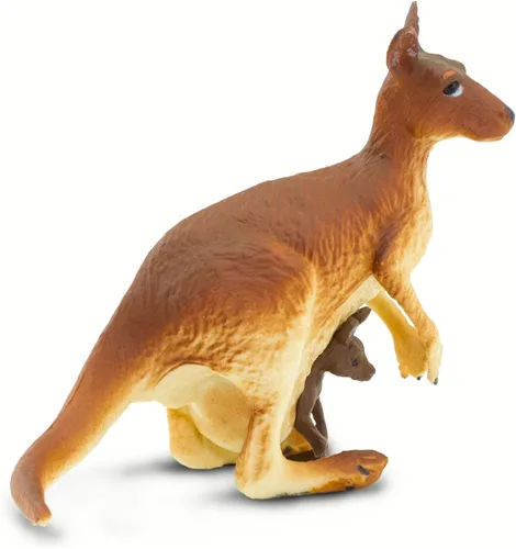 Vista 2 de Safari Ltd. Figura de canguro con bebé, juguete realista pintado a mano de 4 pulgadas, compañero educativo para niños, niñas y niños a partir de 3