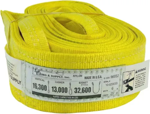 Vista 19 de DD Sling. Correa de 2 capas para levantamiento, de red de nylon, de doble ojal. Muy resistente (900 tejidos).Capacidad de carga vertical