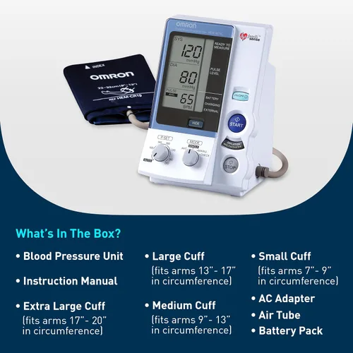Vista 7 de OMRON IntelliSense - Monitor Digital Profesional de Presión Arterial para Uso Clínico y Brazaletes de Presión Arterial para la Parte Superior