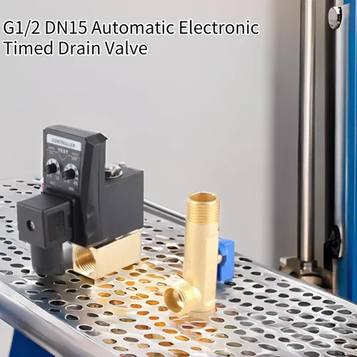 Vista 3 de Válvula de drenaje automática G1/2 DN15 Válvula de drenaje electrónica automática cronometrada para gestión de condensado de compresor de aire (230V)