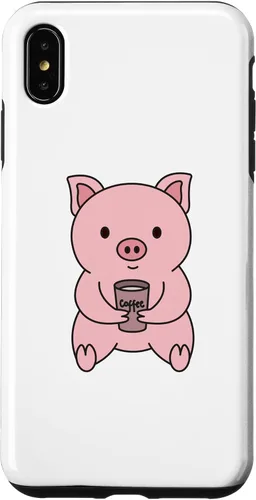 Vista 7 de Funda de trabajo de oficina para iPhone 15 Pig Coffee Monday