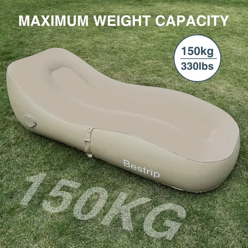 Vista 27 de Bestrip Sofá inflable con bomba incorporada – Sofá tumbona de aire de tamaño extra mejorado, cama portátil con bolsa de almacenamiento, cama