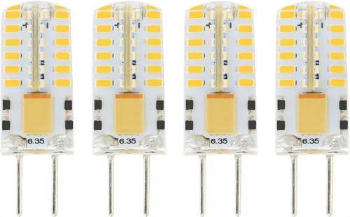 Vista 9 de Bombilla LED GY6.35 equivalente a 50 W halógena, CA/CC 12 V blanco cálido 2700 K, GY6.35 base bi-pin tipo JC bombilla para lámpara colgante, luz