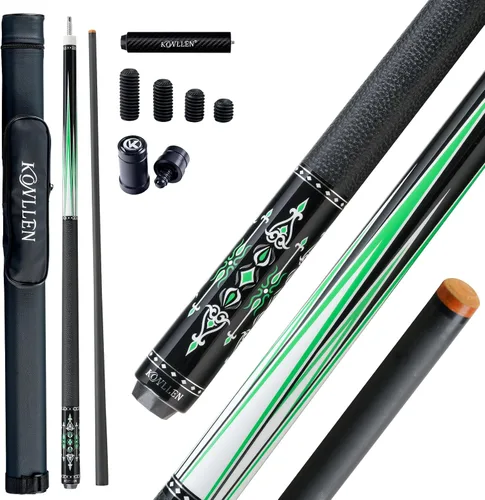 Vista 12 de KONLLEN Carbon Fiber Pool Cue Stick 58-inch Professional Pool Sticks for Adults Full Carbon Technology 1.0 Taco azul