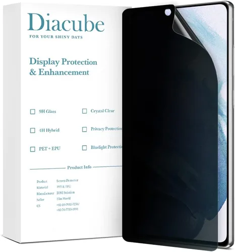 Vista 13 de [Paquete de 2 protectores de pantalla de privacidad para Galaxy S10 5G, protector de pantalla híbrido antiespía PET EPU, compatible con huellas