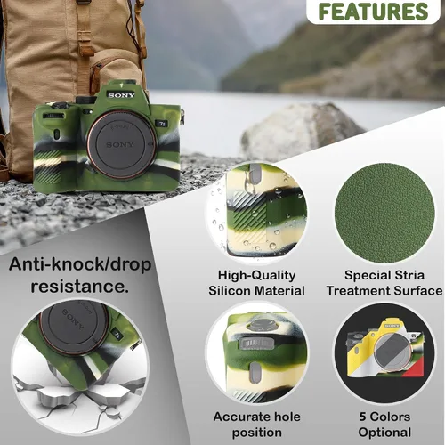 Vista 2 de Funda protectora de silicona para cámara réflex digital Sony A7SIII A7siii A7siii A7S3, jaula desmontable, a prueba de golpes, a prueba de polvo