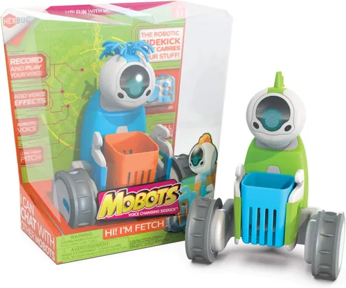 Vista 2 de HEXBUG MoBots Fetch - Kit de robot de grabación y parlante con control remoto con luces de motor y sonido, juguetes educativos interactivos