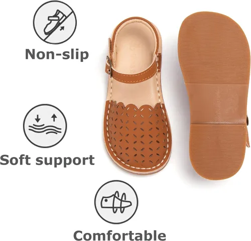 Vista 115 de THEE BRON Sandalias cómodas para niñas, zapatos para niños, sandalias rellenas