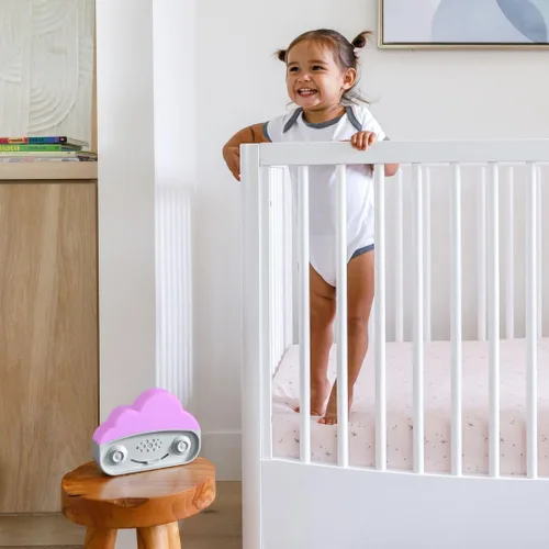 Vista 3 de Happiest Baby SNOObie - Máquina inteligente de ruido blanco, máquina de sonido portátil para bebés con luz nocturna, 12 sonidos relajantes