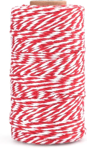 Vista 17 de jijAcraft Cordel de Hilo Blanco y Negro, 328 Pies de Cordel de Panaderos de Navidad, Cuerda de Empaque Resistente de 2MM para Manualidades DIY