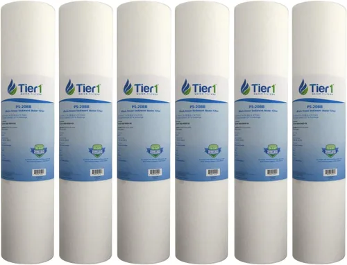 Vista 10 de Tier1 Filtro de agua de 5 micras de 20 x 4.5 pulgadas Cartucho de prefiltro de sedimentos de polipropileno hilado para toda la casa Reemplazo