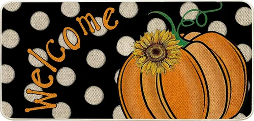 Vista 12 de Baccessor Tapete de fútbol de otoño para interiores y exteriores, diseño de calabaza, otoño, deportes, día de juego, bienvenida, puerta delantera