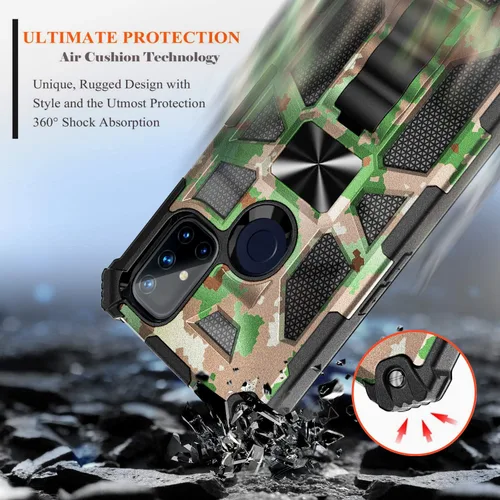 Vista 4 de NZND Funda para OnePlus Nord N10 5G con protector de pantalla de vidrio templado (cobertura máxima), protección de cuerpo completo a prueba