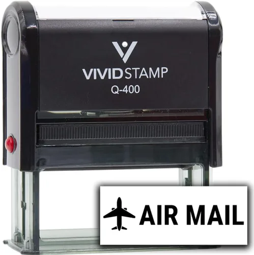 Vista 7 de Vivid Stamp AIR MAIL Sellos de goma autoentintados (tinta negra) - Q-300 Negro
