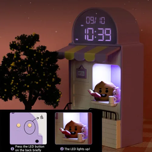 Vista 5 de BT21 Reloj de escritorio LED digital Cafe (RJ)
