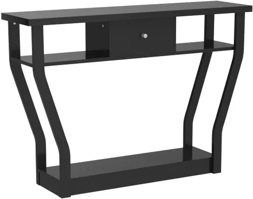 Vista 5 de WATERJOY Mesa de entrada de madera de 47 pulgadas con cajón y estante, mesas decorativas para sala de estar y pasillo