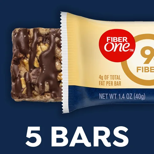 Vista 3 de Fiber One Barras masticables, avena y chocolate, aperitivos de fibra, 5