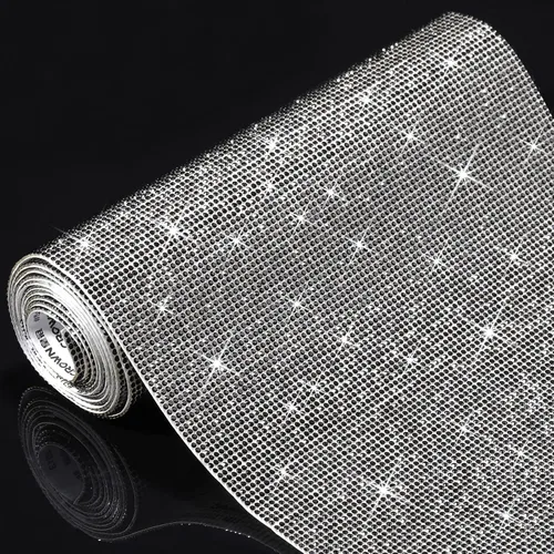 Vista 9 de Outus 60750 Piezas Lámina de Pedrería Brillante 59 x 7.87 Pulgadas Pegatina de Pedrería Autoadhesiva de Cristal Brillante con Diamantes de Imitación