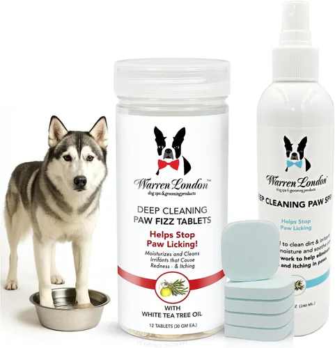 Vista 13 de Warren London Limpieza profunda de patas para perros – Alivia la picazón e irritación de las patas con aloe vera, algas marinas y aceite de árbol