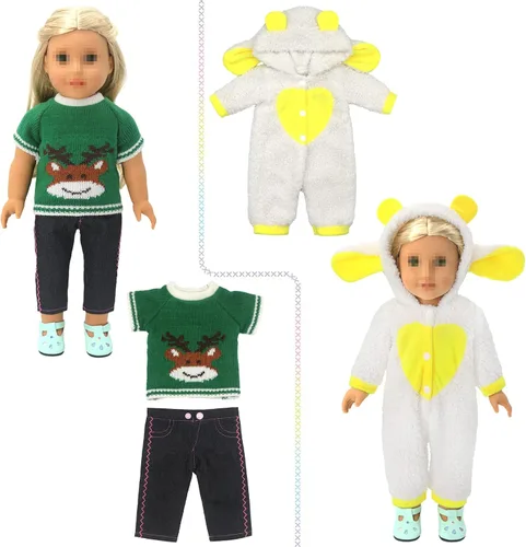 Vista 4 de SOTOGO 8 juegos de ropa de muñeca de 18 pulgadas para muñecas estadounidenses de 18 pulgadas, incluye ropa de moda para muñecas y accesorios