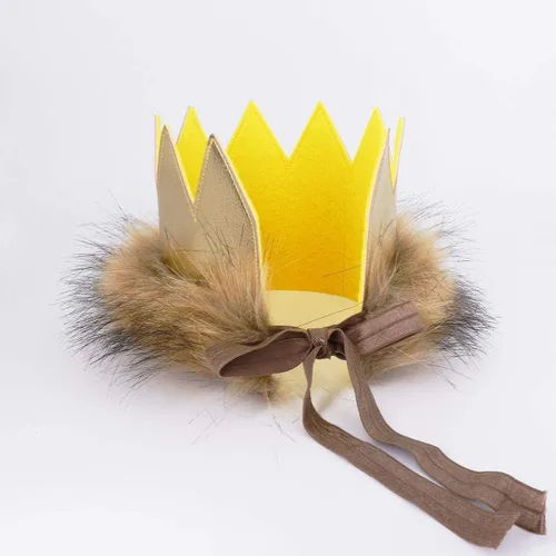 Vista 8 de FYMNSI Traje de bebé niño para un primer cumpleaños, mameluco de león + diadema con corona + cola de Halloween, disfraz de pastel para sesión