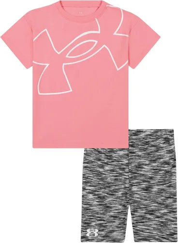 Vista 26 de Under Armour Conjunto de camiseta y pantalones cortos de manga corta de 2 piezas para niña Soft Fabric for Everyday Comfort, Breathable, Lightweight