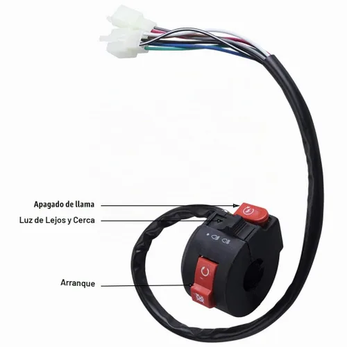 Vista 4 de Interruptor de Arranque Izquierdo de 3 Funciones + Interruptor de Encendido de 4 Cables con Llave y Tapa para ATV Chino Quad 4 Wheeler TaoTao SUNL