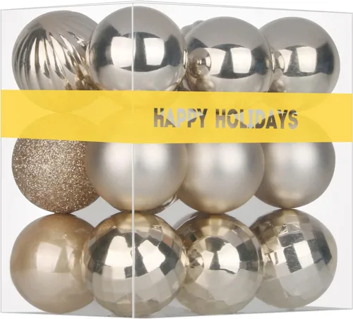Vista 130 de Esferas pequeñas de bronce de 1.6 pulgadas para decoración del árbol de Navidad, adornos inastillables para cumpleaños, Halloween, vacaciones, boda