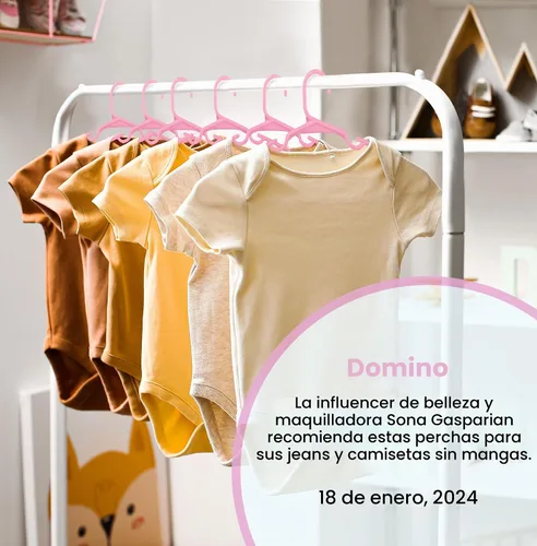 Vista 5 de Utopia Home - Perchas para niños, paquete de 20 perchas para armario de bebé de 11.5 pulgadas, color rosa bebé Perchas de plástico para bebés Se