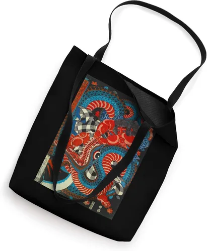 Vista 2 de Bolsa de mano con diseño de serpiente de combate samurái