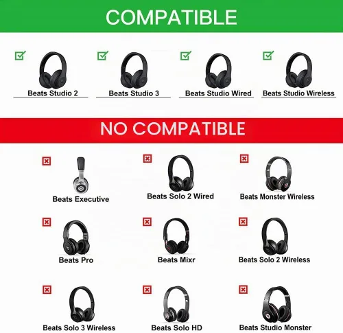 Vista 2 de Almohadillas de repuesto profesionales para Beats Studio 2 y Studio 3