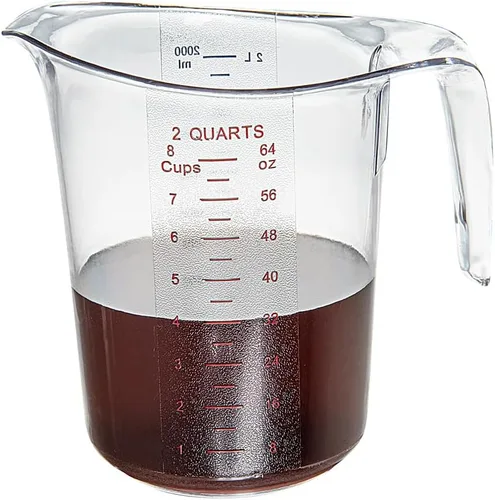 Vista 18 de Restaurantware-Chef 101 - Tarro medidor de 4 cuartos de galón, 1 vaso de medición duradero, unidades métricas e imperiales, boquilla en forma de V