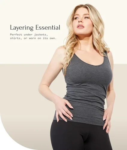 Vista 6 de Felina Camiseta sin mangas reversible de algodón para mujer Paquete de 4